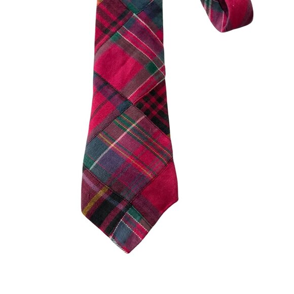 GAP Vintage Men's Red Holiday Plaid Neck Tie - Picture 5 of 7